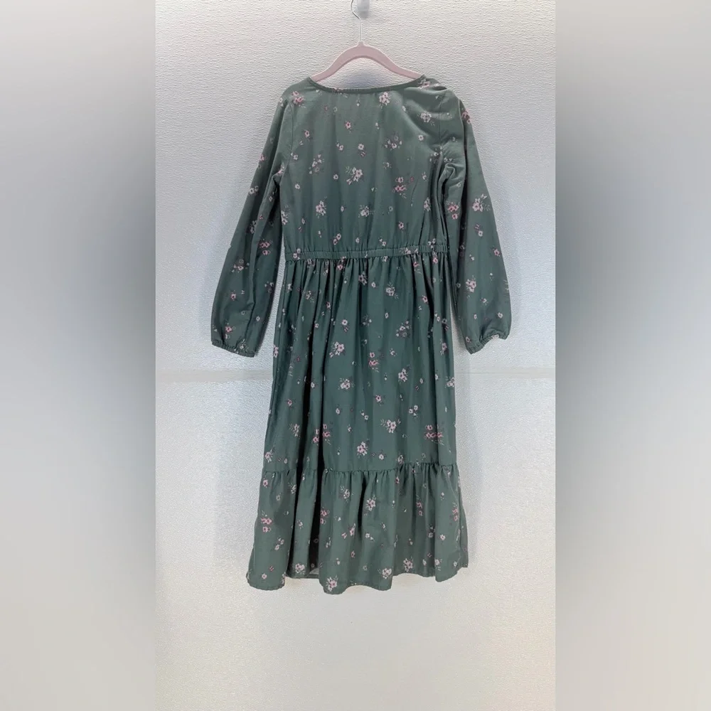 OshKosh Girls Floral Prairie Dress Size 8 Green Boho‎ Cottagecore